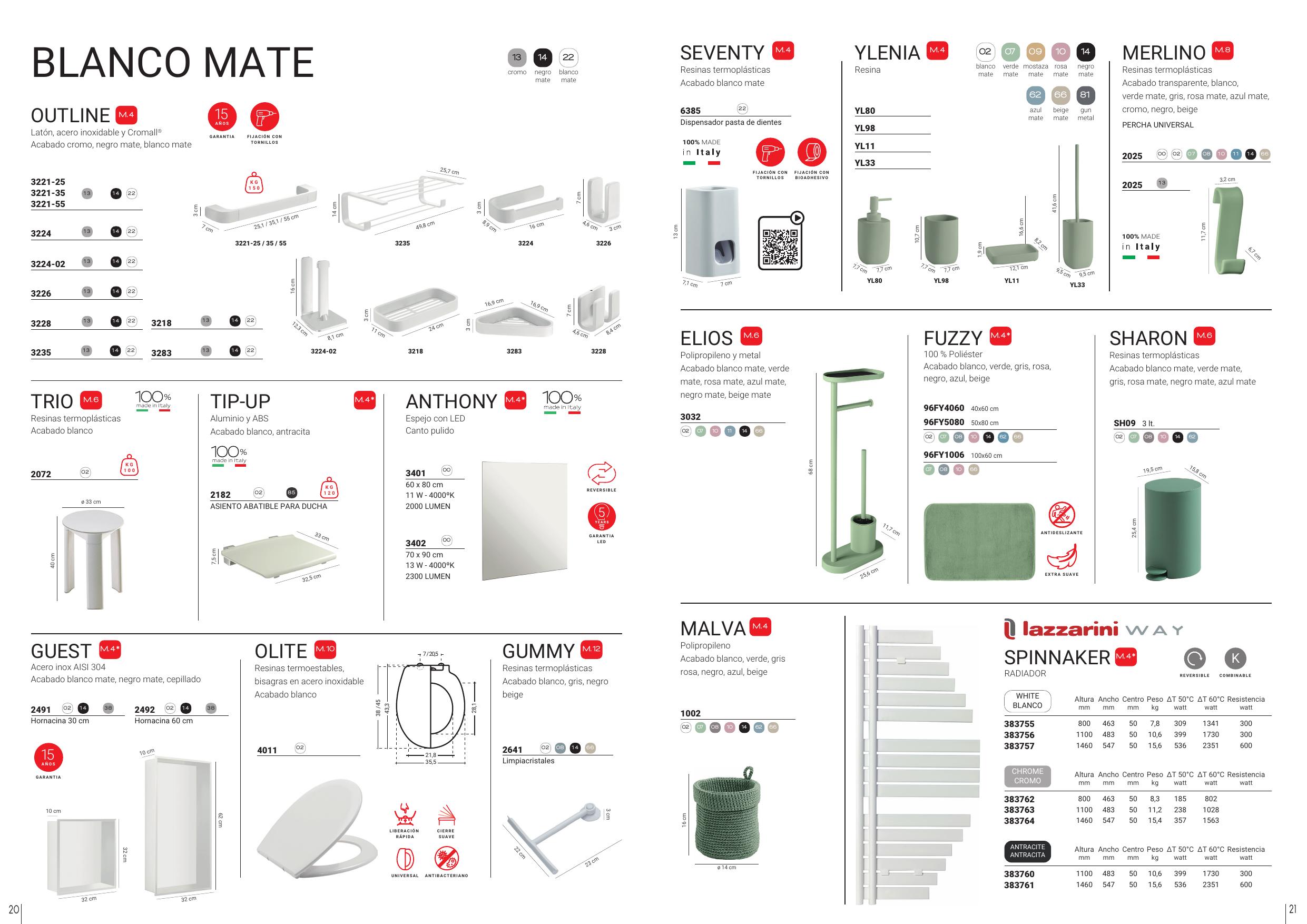 Catálogo productos Blanco Mate — Gedy Ibérica